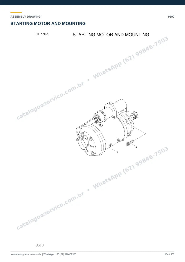 Catálogo de peças Hyundai HL770-9: desenho de montagem