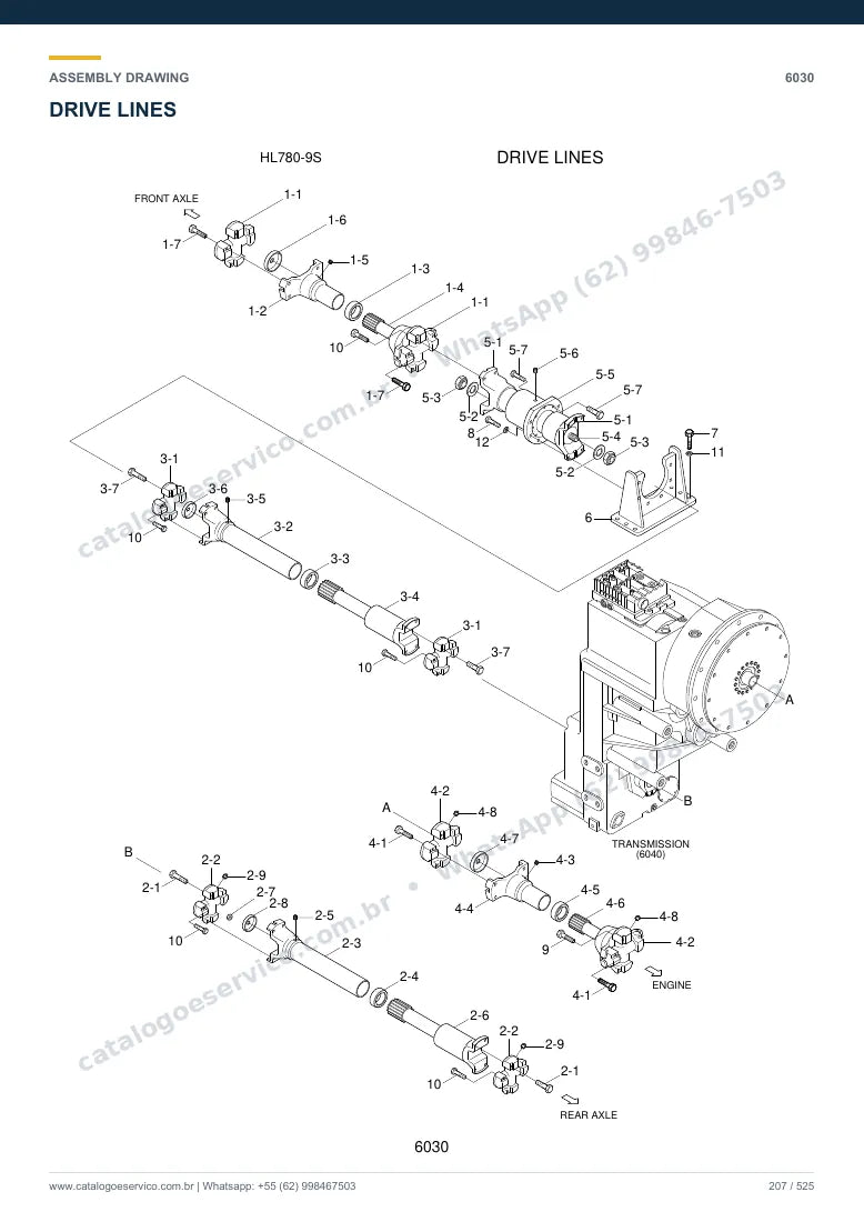 Catálogo de peças Hyundai HL780-9S: desenho de montagem