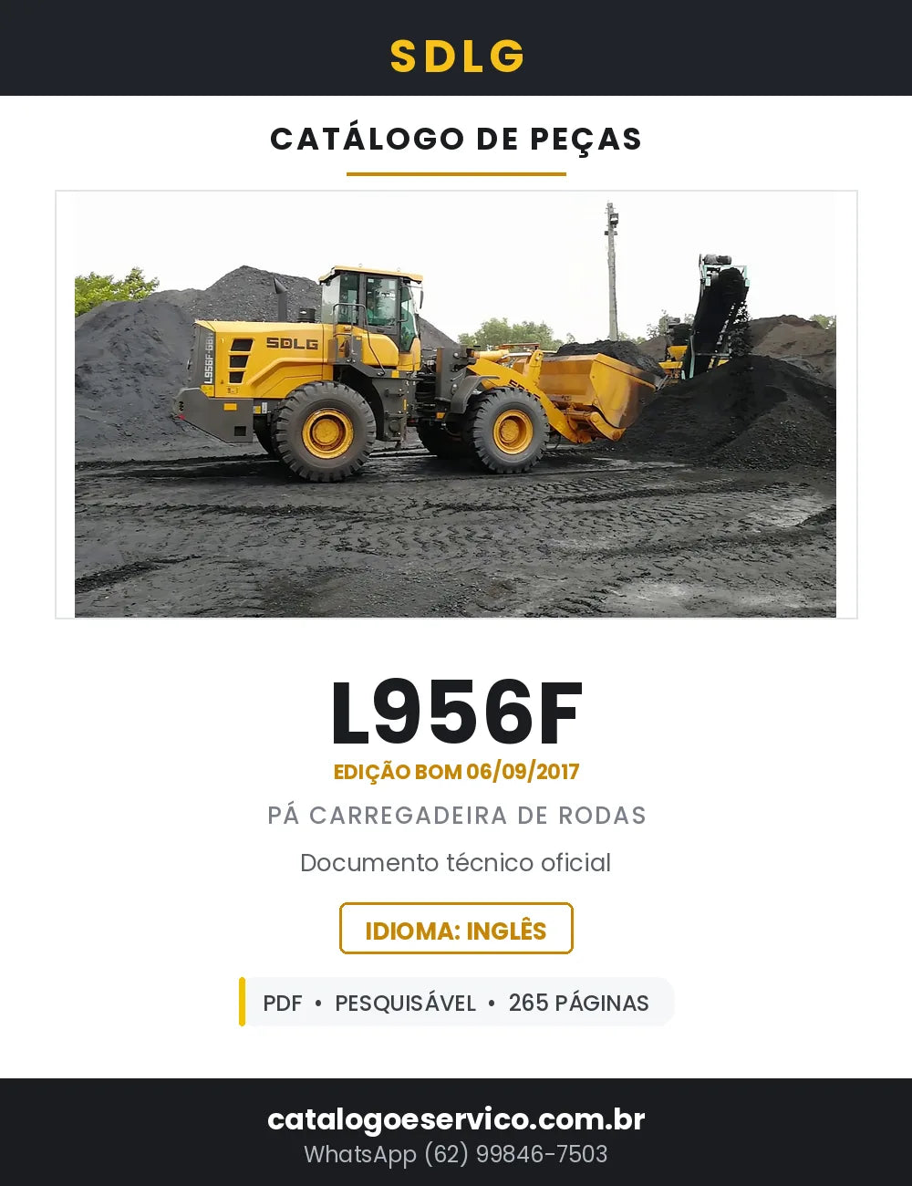 Catálogo de Peças SDLG L956F Pá Carregadeira — 265 Páginas em PDF — capa