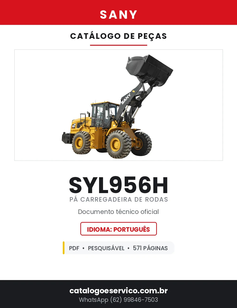 Catálogo de Peças SANY SYL956H Pá Carregadeira de Rodas — 571 Páginas em PDF — capa