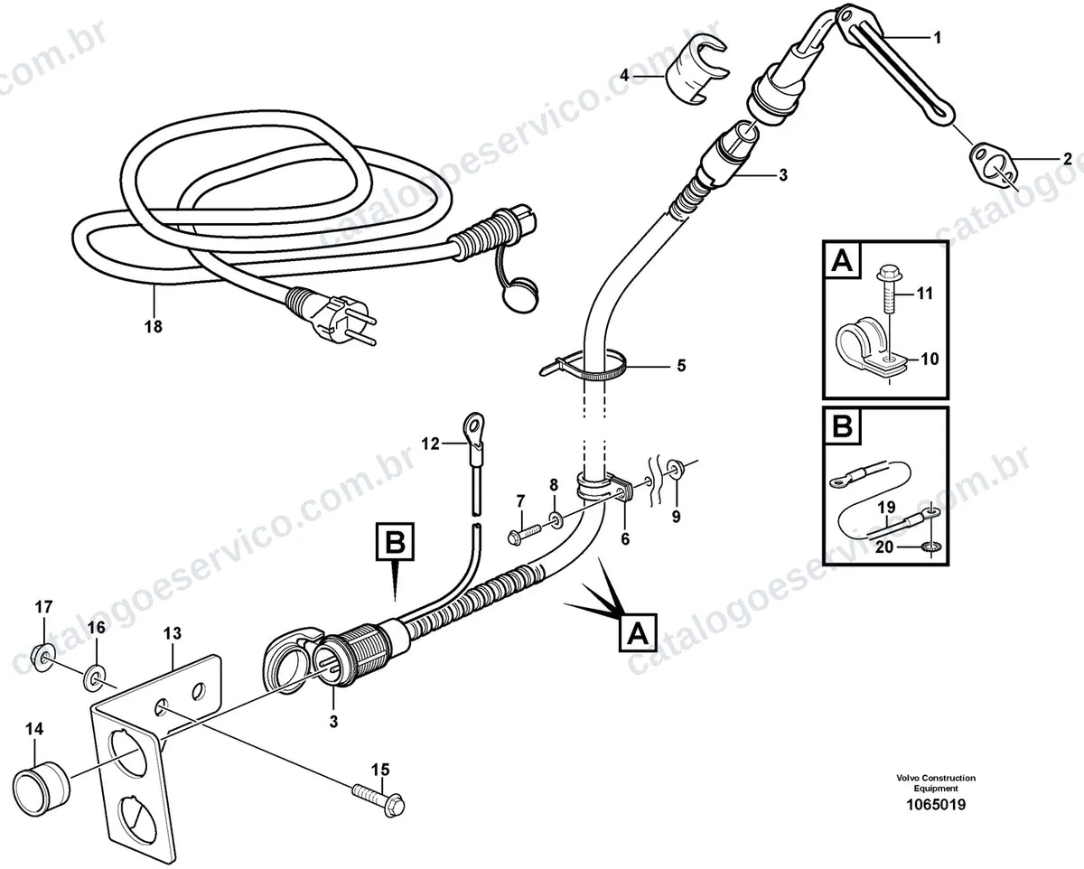 Vista explodida – motor – Catálogo de Peças Volvo L110G