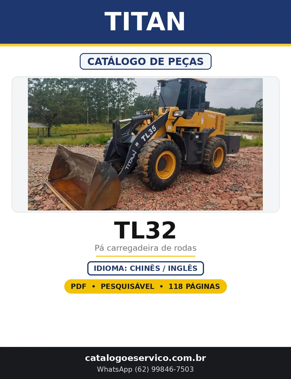 Capa do Catálogo de Peças Titan TL32 em PDF com 118 páginas