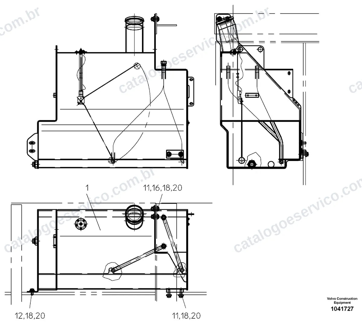 Vista explodida – motor – Catálogo de Peças Volvo ABG325