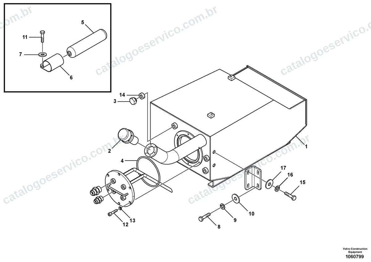 Vista explodida – motor – Catálogo de Peças Volvo P4370B ABG
