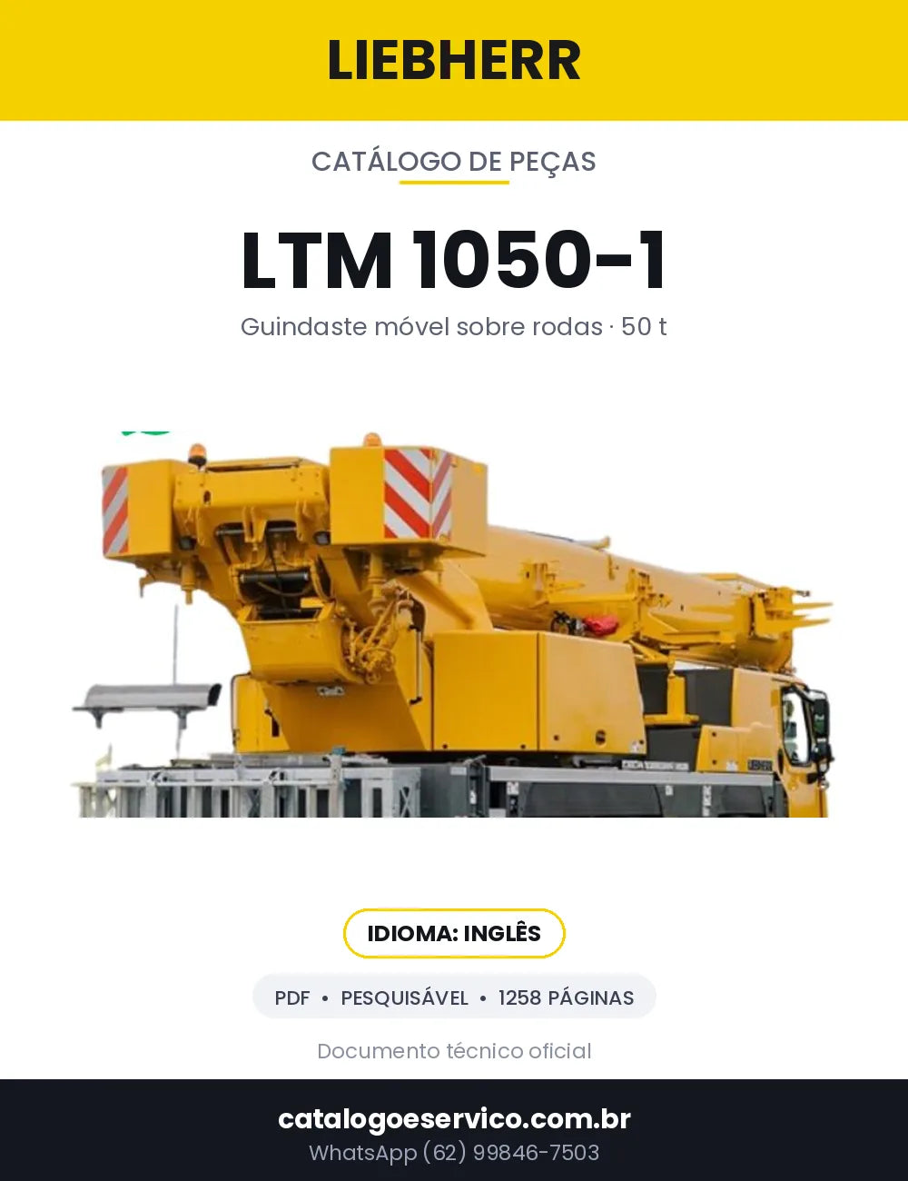 Capa — Catálogo de Peças Liebherr LTM 1050-1 / LTM 1050 1-002 em PDF