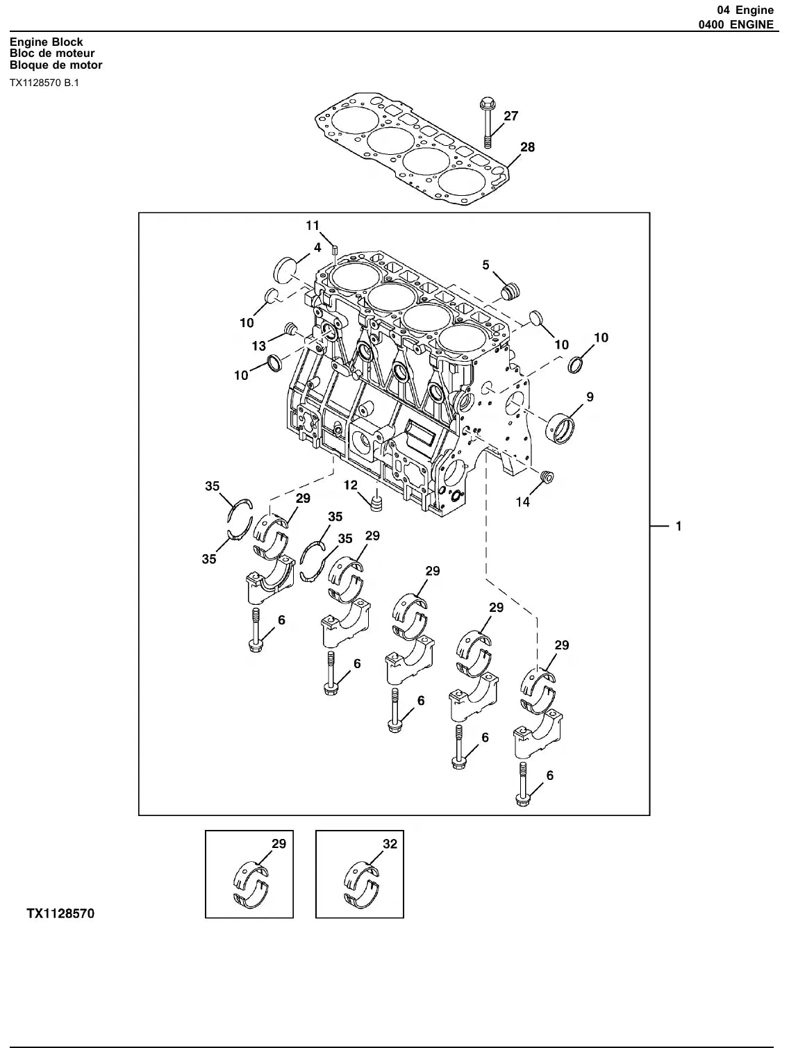 Catálogo de Peças John Deere 60G — ilustração técnica 1