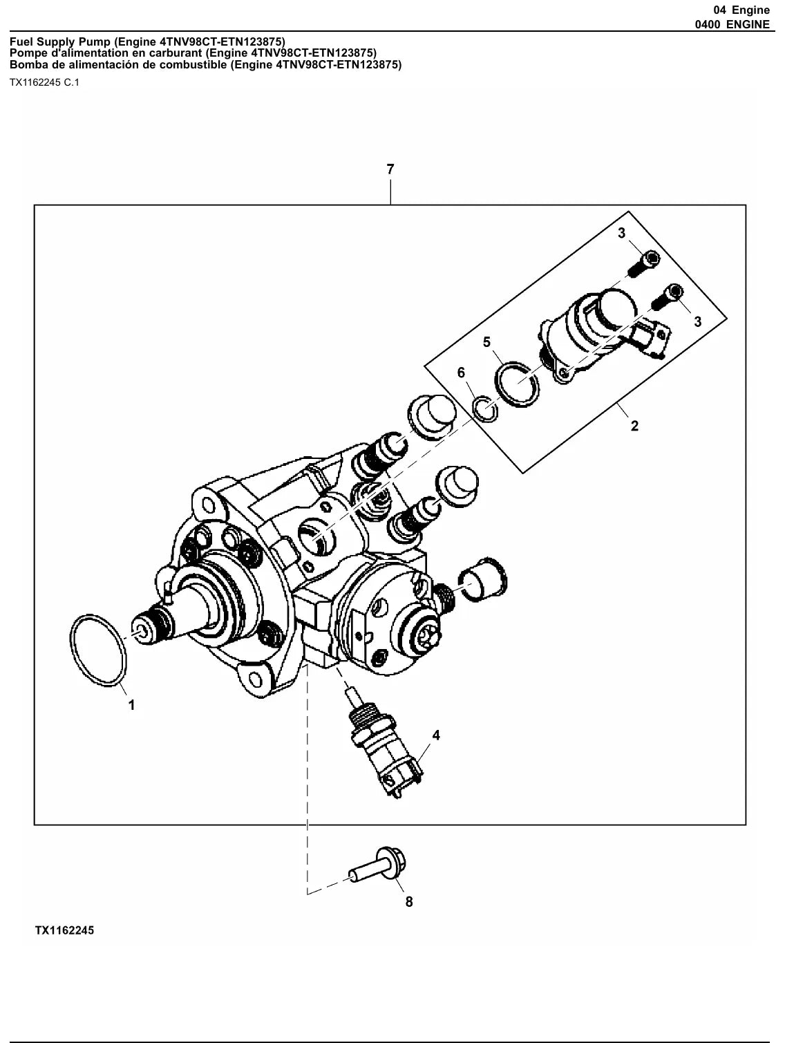 Catálogo de Peças John Deere 60G — ilustração técnica 3