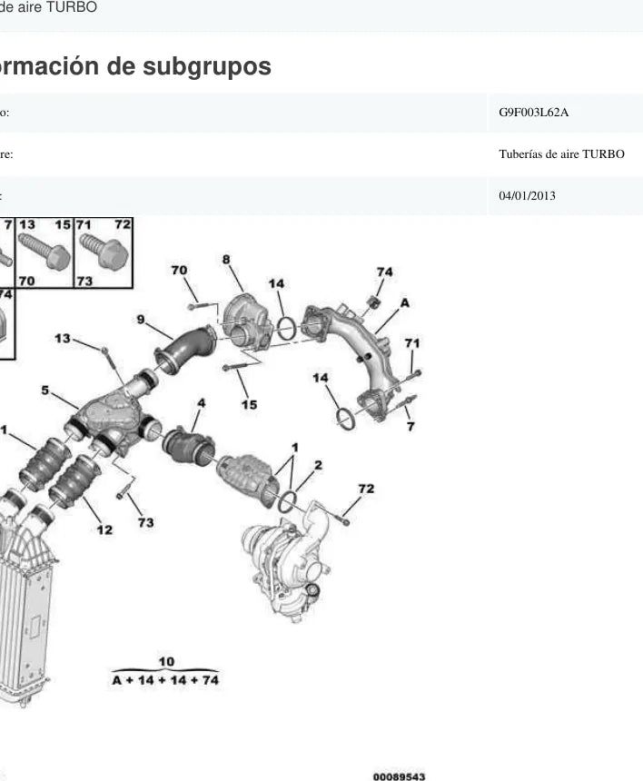 Catálogo de Peças Peugeot Expert 2007-2016 — página interna com diagrama técnico
