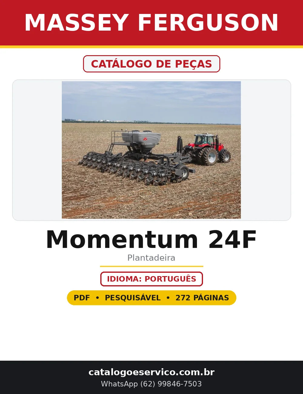 Capa do Catálogo de Peças Massey Ferguson Momentum 24F em PDF com 272 páginas