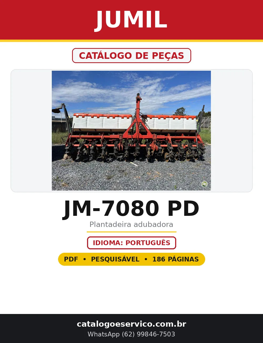 Capa do Catálogo de Peças Jumil JM-7080 PD em PDF com 186 páginas