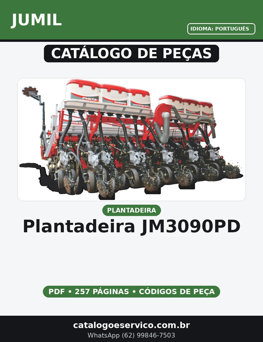 CATALOGO DE PEÇAS PLANTADEIRA JM3090PD  JUMIL — capa do catálogo de peças