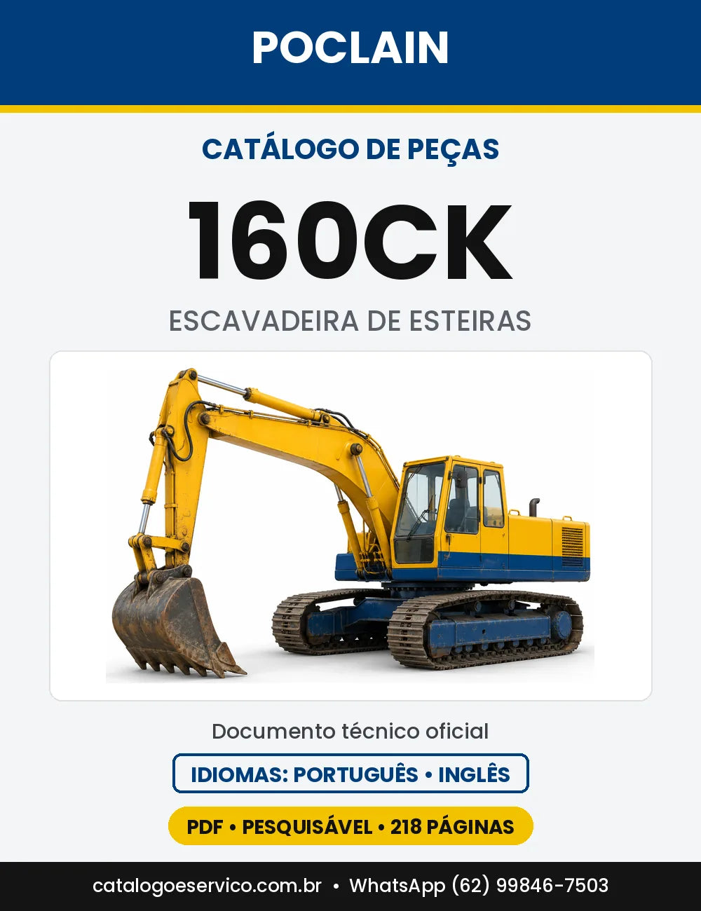Catálogo de Peças Poclain 160 (CK, CKS, CL) — versão 160CK — volume geral, 1976 a 1982