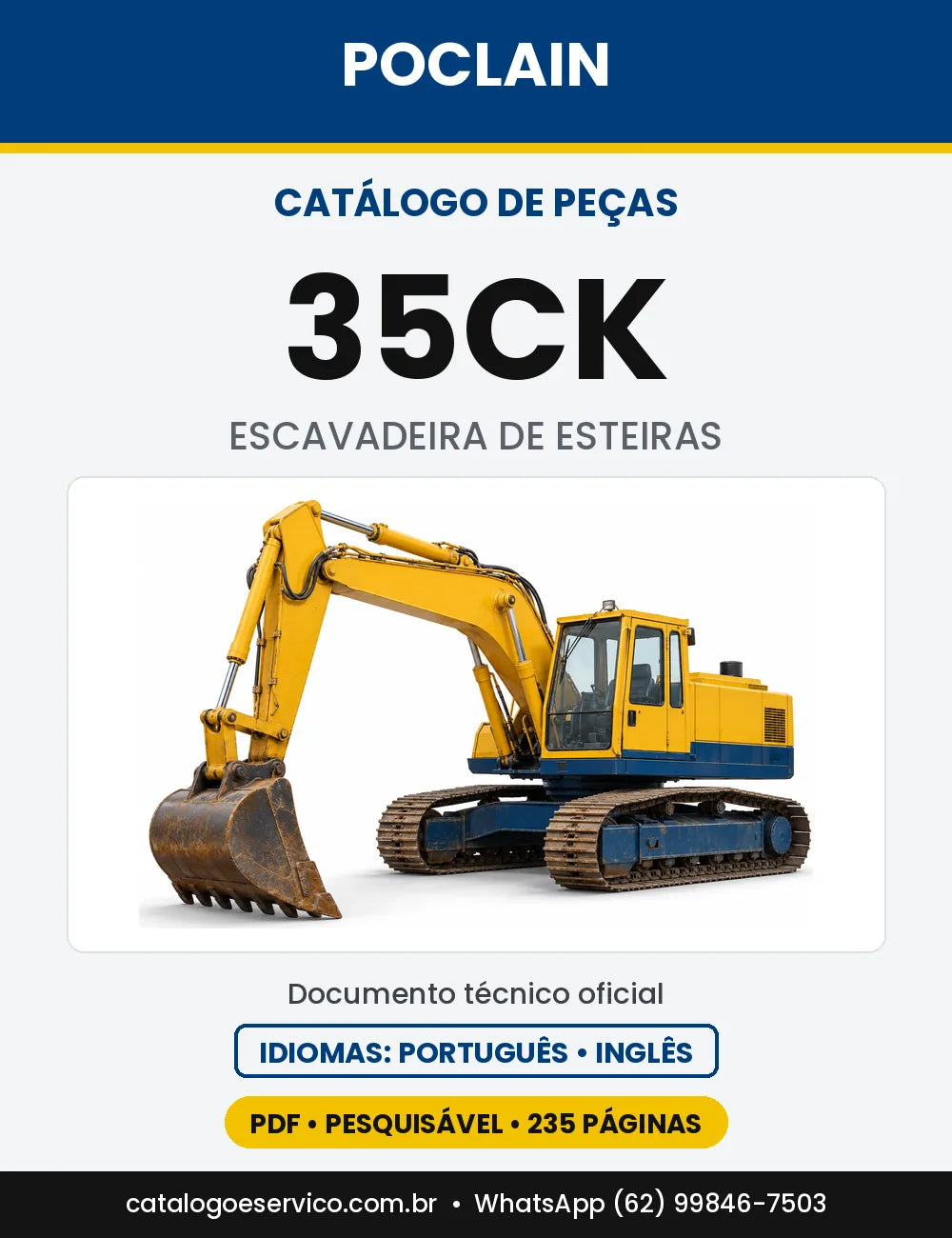 Catálogo de Peças Poclain 35CK — capa do catálogo em PDF