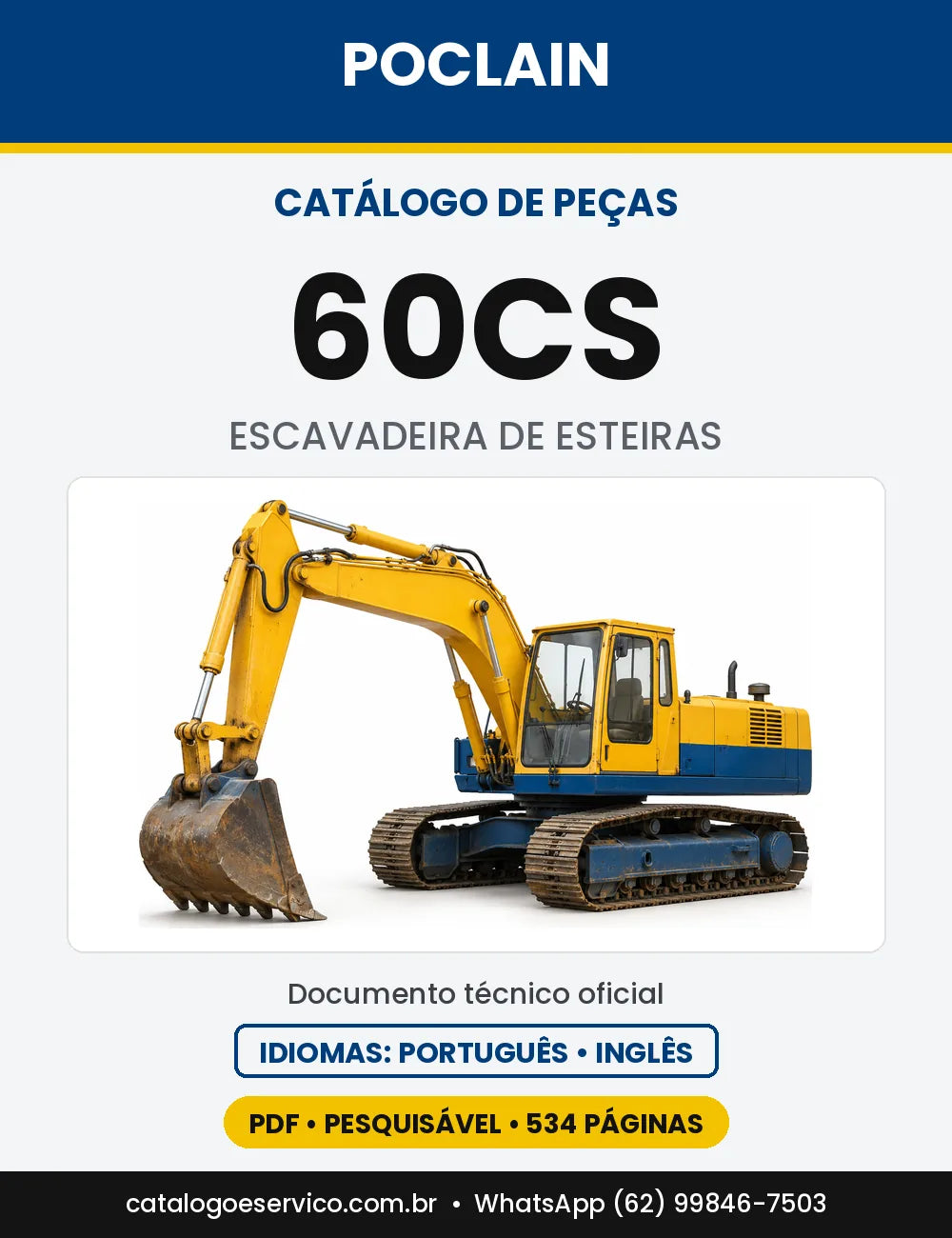 Catálogo de Peças Poclain 60 (CL, CS) — versão 60CS — N-S 21121 em diante (1979 a 1983)