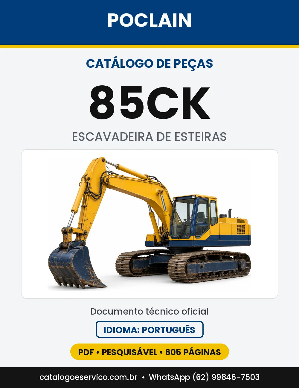 Catálogo de Peças Poclain 85CK — capa do catálogo em PDF