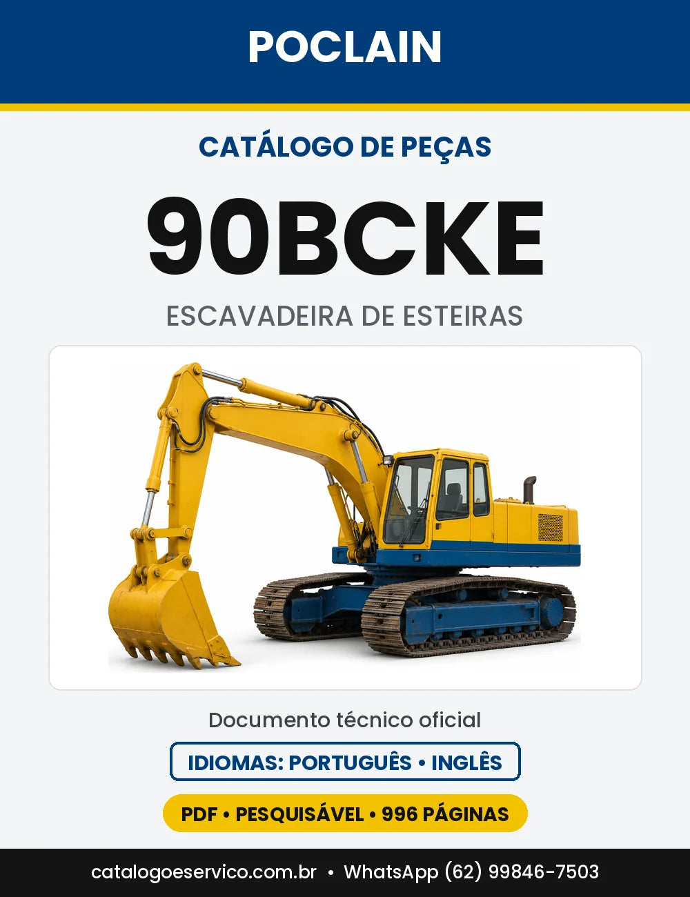 Catálogo de Peças Poclain 90B (CK, CKE, CL) — versão 90BCKE — N-S 16901 e 23181 em diante