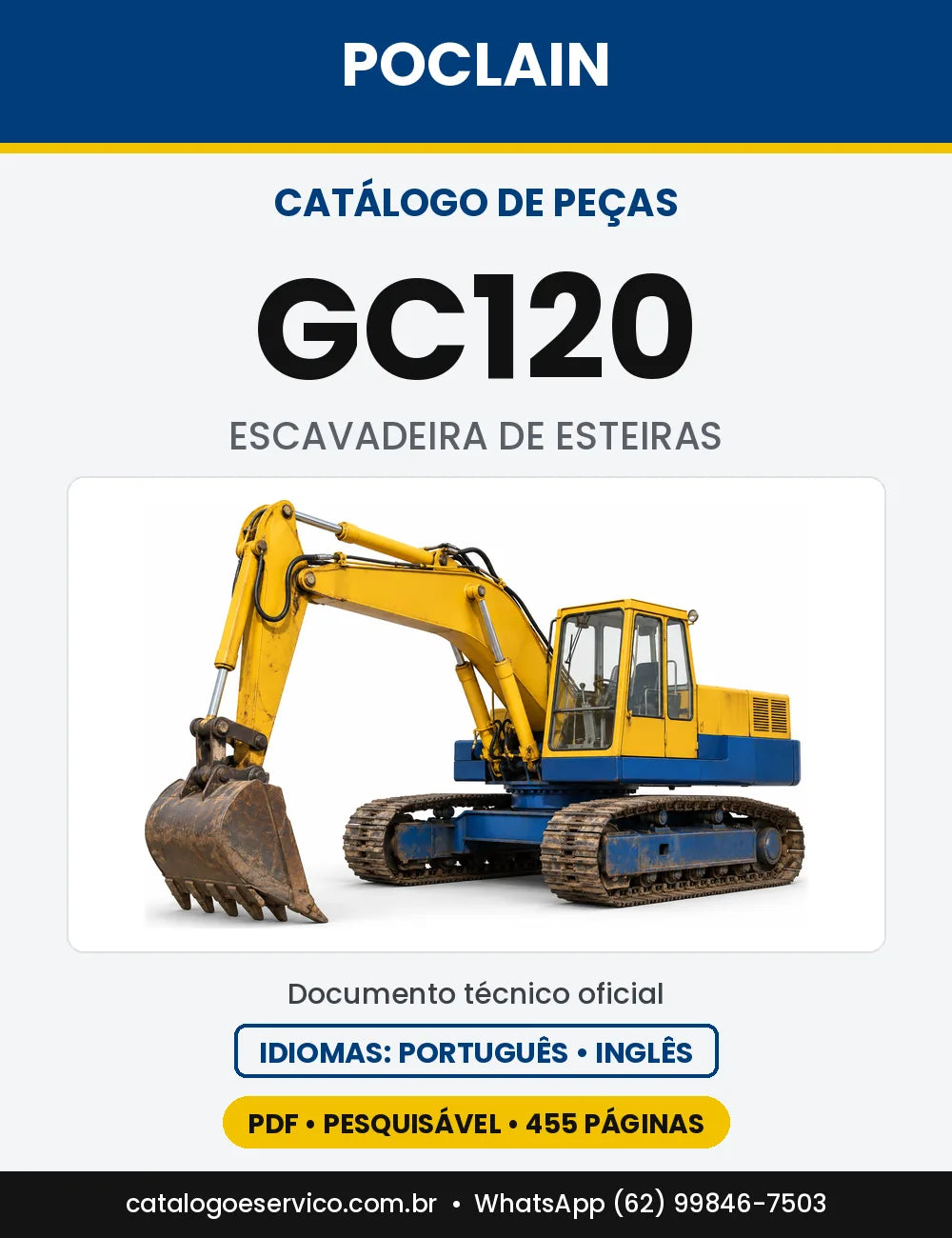 Catálogo de Peças Poclain GC120 — capa do catálogo em PDF