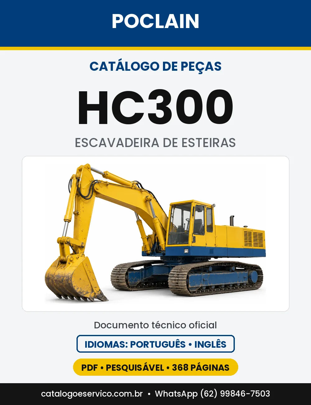Catálogo de Peças Poclain HC300 — capa do catálogo em PDF