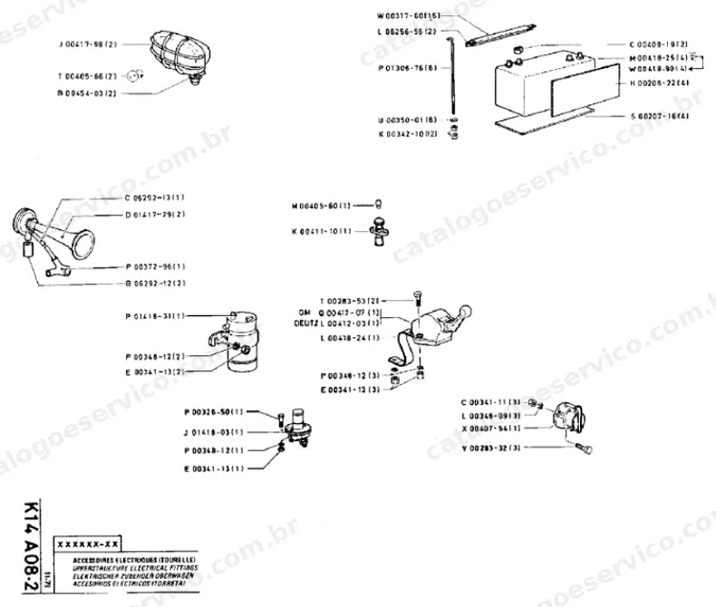 Catálogo de Peças Poclain HC300L — vista explodida de peças, imagem 3