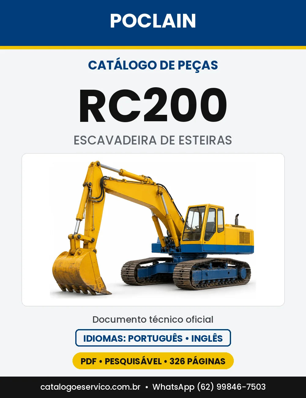 Catálogo de Peças Poclain RC200 — capa do catálogo em PDF
