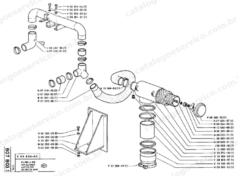 Catálogo de Peças Poclain RC200L — vista explodida de peças, imagem 2