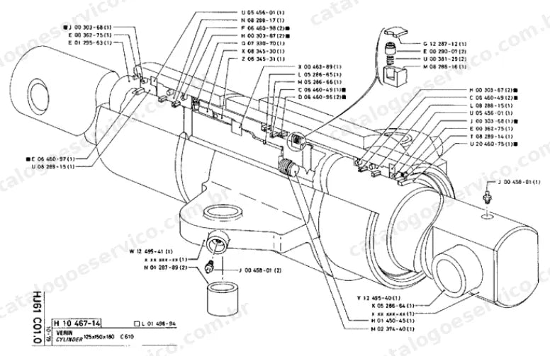 Catálogo de Peças Poclain RC200L — vista explodida de peças, imagem 4