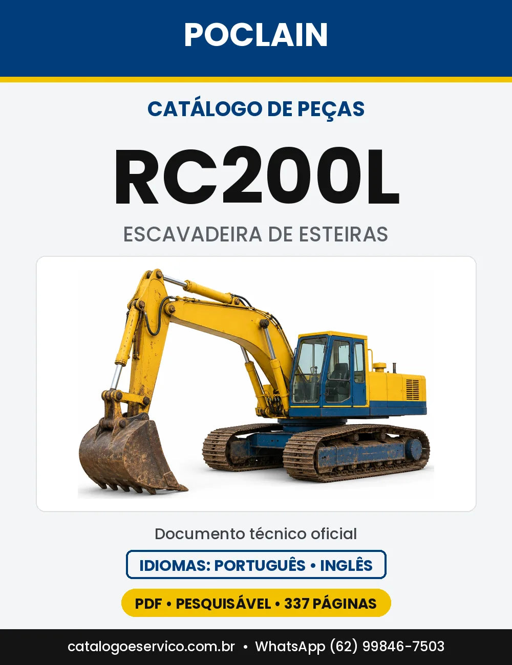 Catálogo de Peças Poclain RC200L — capa do catálogo em PDF