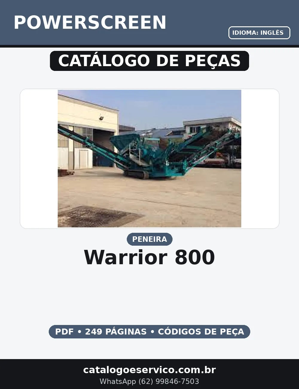 CATALOGO DE PEÇAS POWERSCREEN - WARRIOR 800 — capa do catálogo de peças