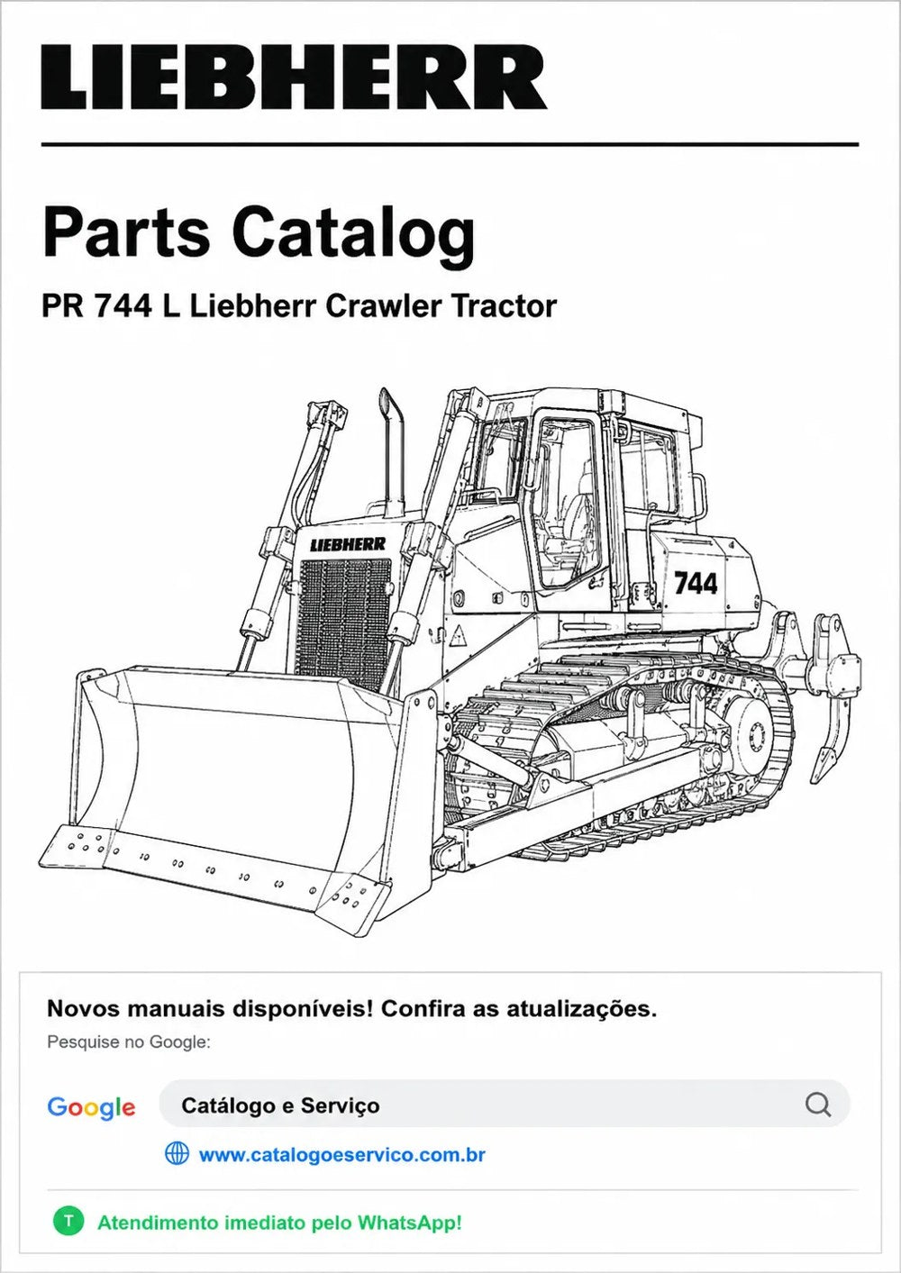 Catálogo de Peças PR 744 L Liebherr Trator de Esteira