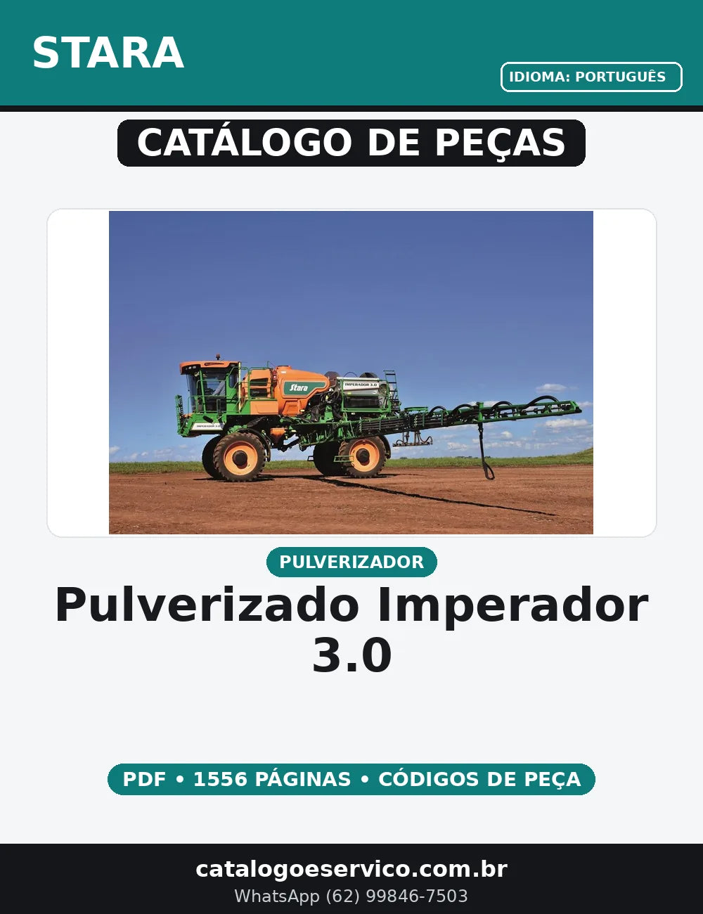 CATALOGO DE PEÇAS  PULVERIZADO IMPERADOR 3.0 STARA — capa do catálogo de peças