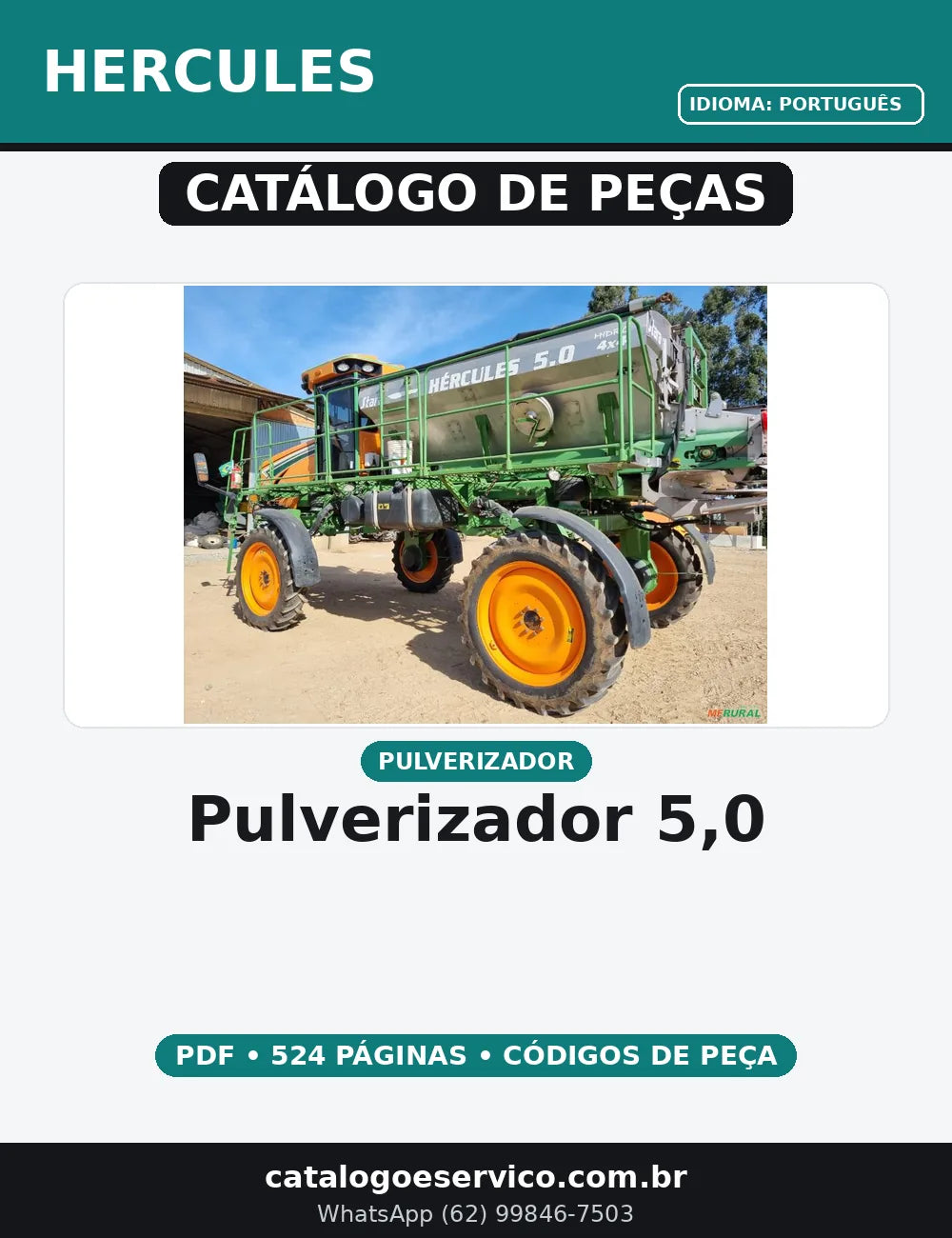 CATALOGO DE PEÇAS PULVERIZADOR 5,0 HERCULES — capa do catálogo de peças