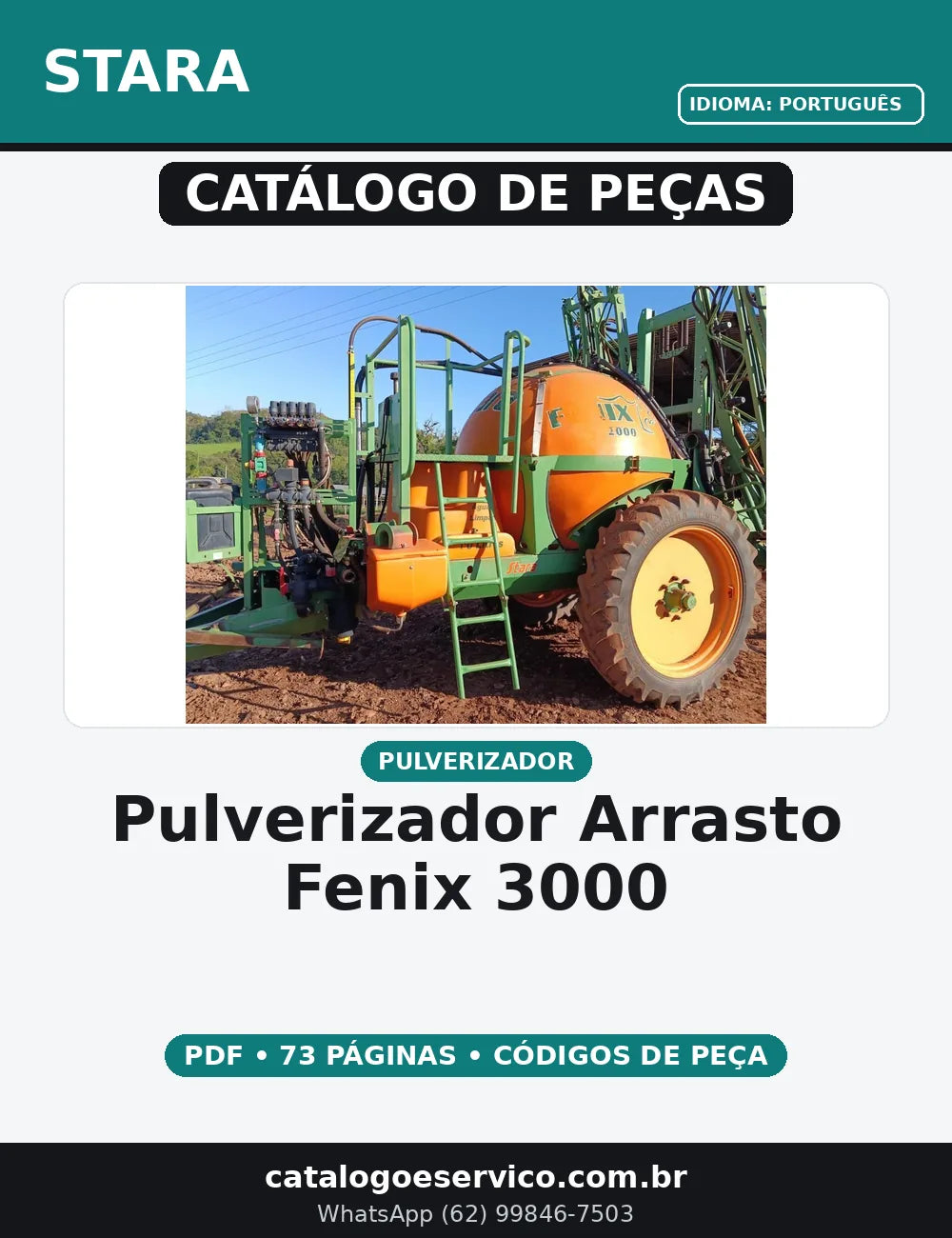 CATALOGO DE PEÇAS PULVERIZADOR ARRASTO - FENIX 3000 STARA — capa do catálogo de peças