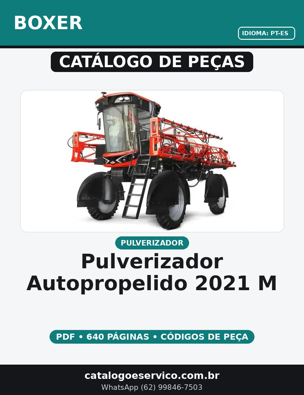 CATALOGO DE PEÇAS PULVERIZADOR AUTOPROPELIDO 2021 M BOXER — capa do catálogo de peças