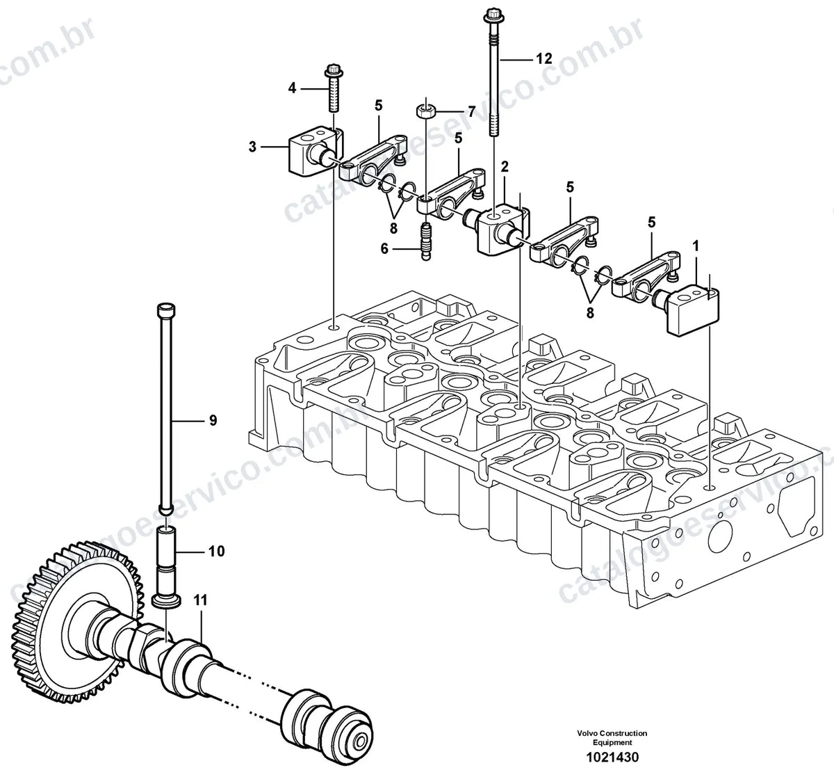 Vista explodida – motor – Catálogo de Peças Volvo BL60