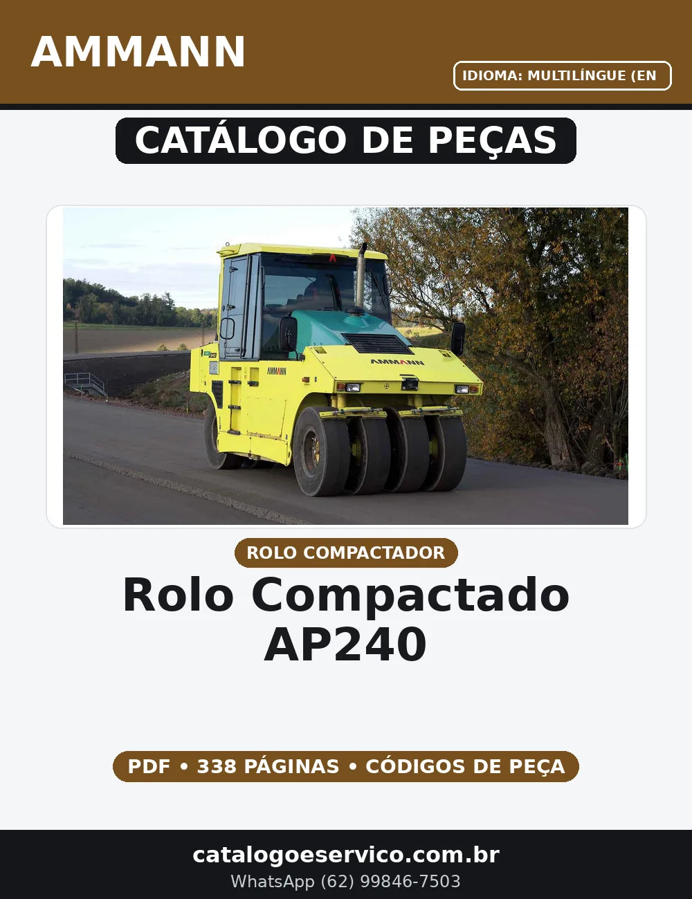 CATALOGO DE PEÇAS ROLO COMPACTADO - AP240 AMMANN — capa do catálogo de peças