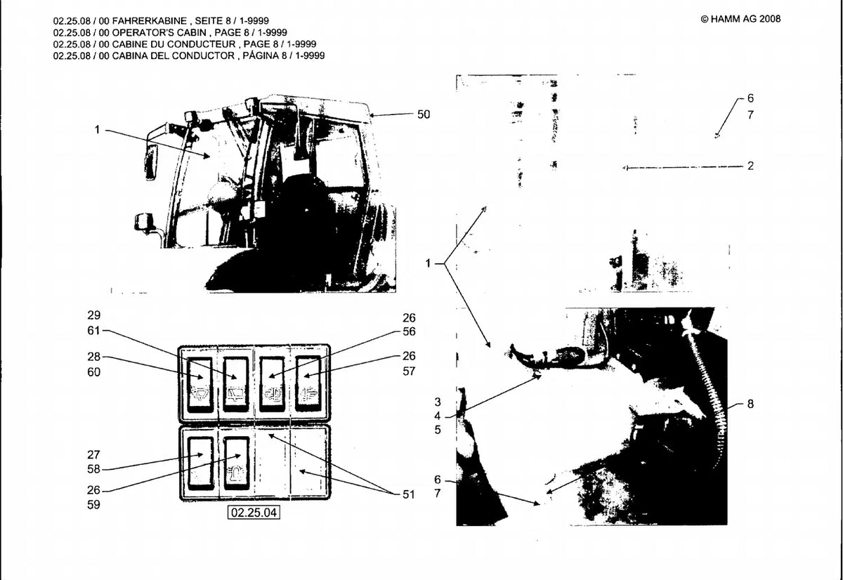 Catálogo de Peças Hamm 3516, 3518 e 3520 / 3516 P, 3518 P e 3520 P (H176) — amostra 3 de página interna do documento
