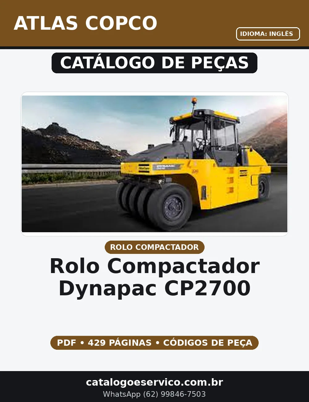 CATALOGO DE PEÇAS ROLO COMPACTADOR DYNAPAC CP2700  ATLAS COPCO — capa do catálogo de peças