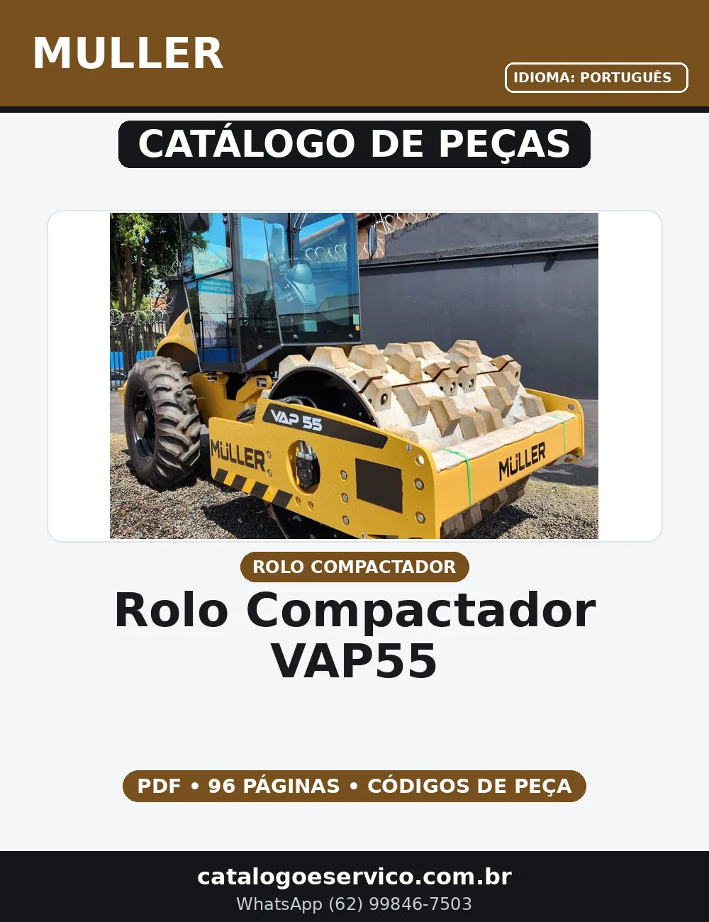 CATALOGO DE PEÇAS ROLO COMPACTADOR - VAP55 MULLER — capa do catálogo de peças