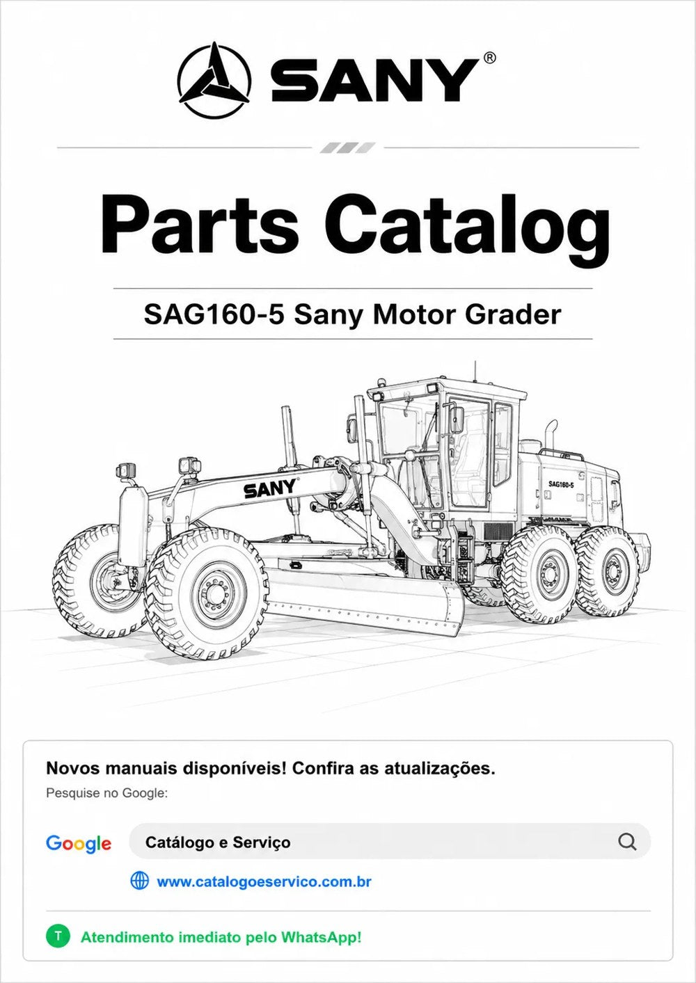 Catálogo de Peças SAG160-5 Sany Motoniveladora