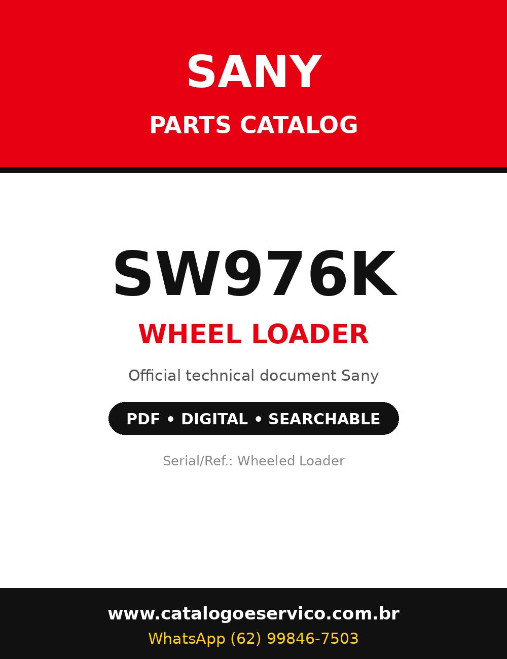 Catálogo de Peças Sany - SW976K - Pá Carregadeira (Inglês)