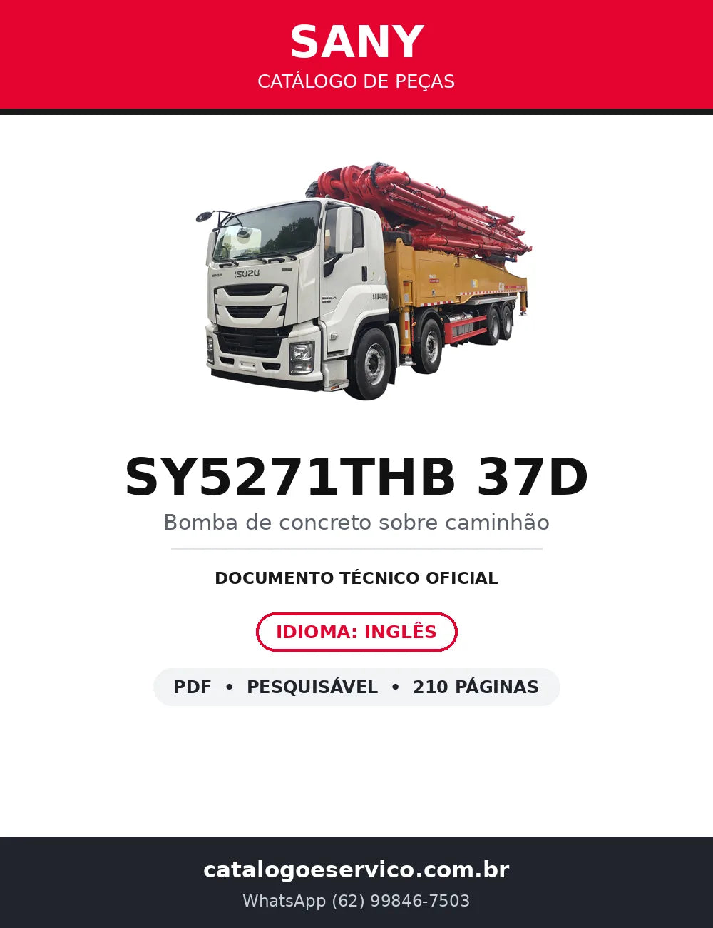 Catálogo de Peças Sany SY5271THB 37D — Bomba de Concreto sobre Caminhão 37 m — capa