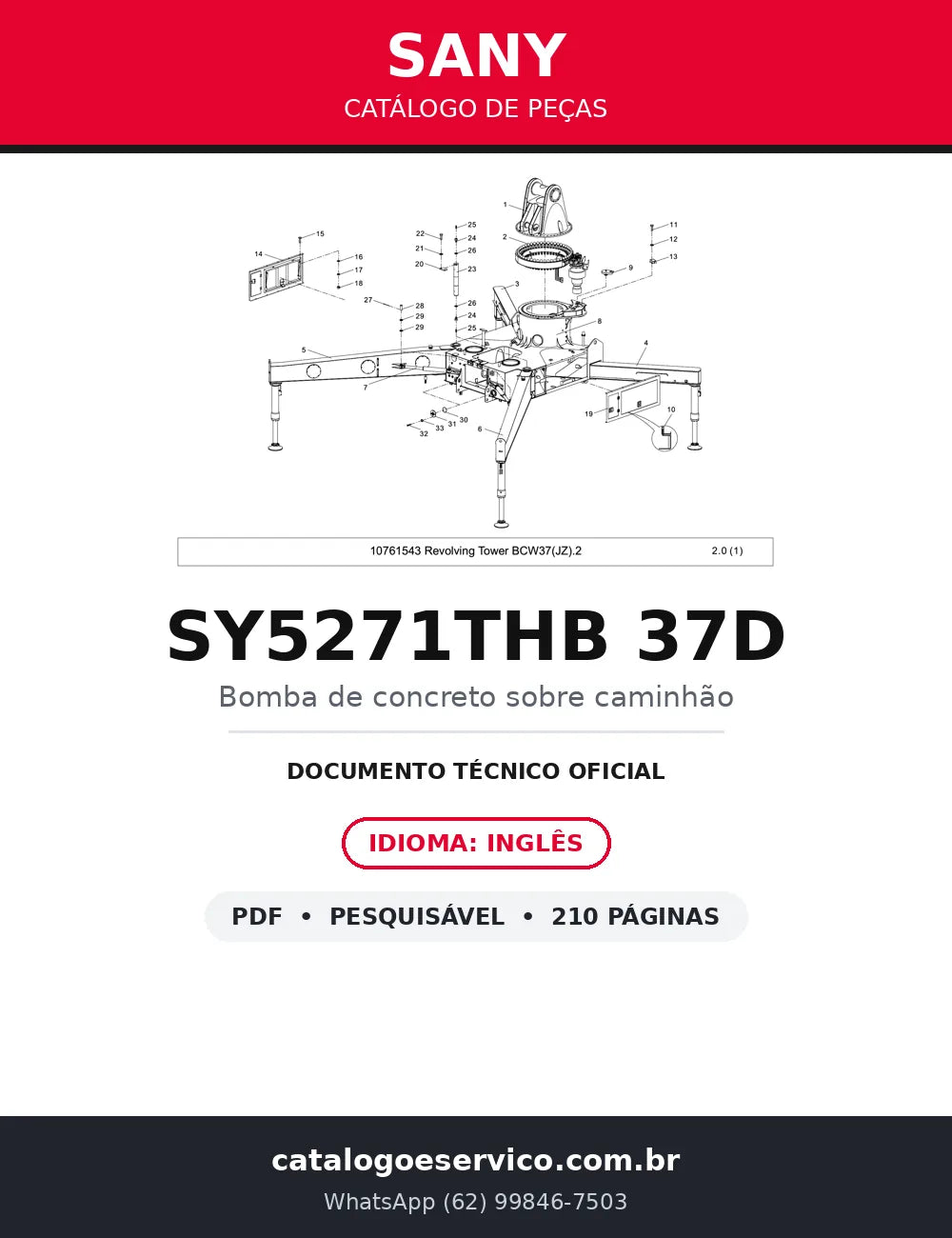 Catálogo de Peças Sany SY5271THB 37D — capa