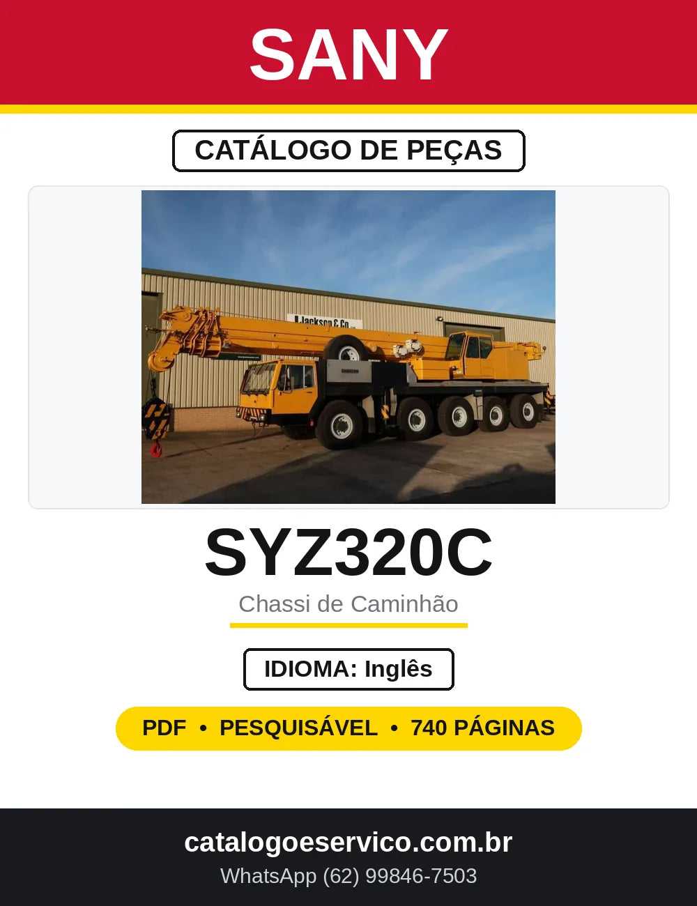 Catálogo de Peças SANY SYZ320C Chassi — capa