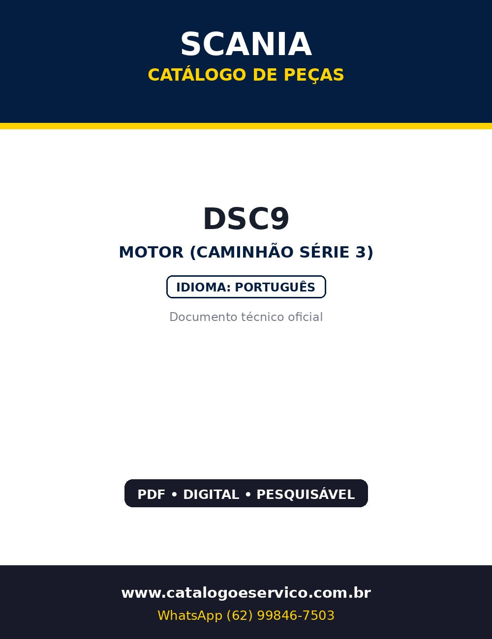 Catálogo de Peças Scania DSC9 — Motor Scania DSC9 (caminhão série 3)