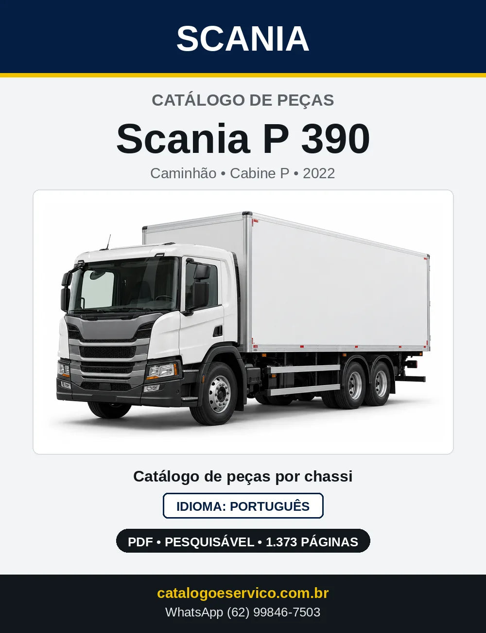 Capa do Catálogo de Peças Scania P 390 em PDF