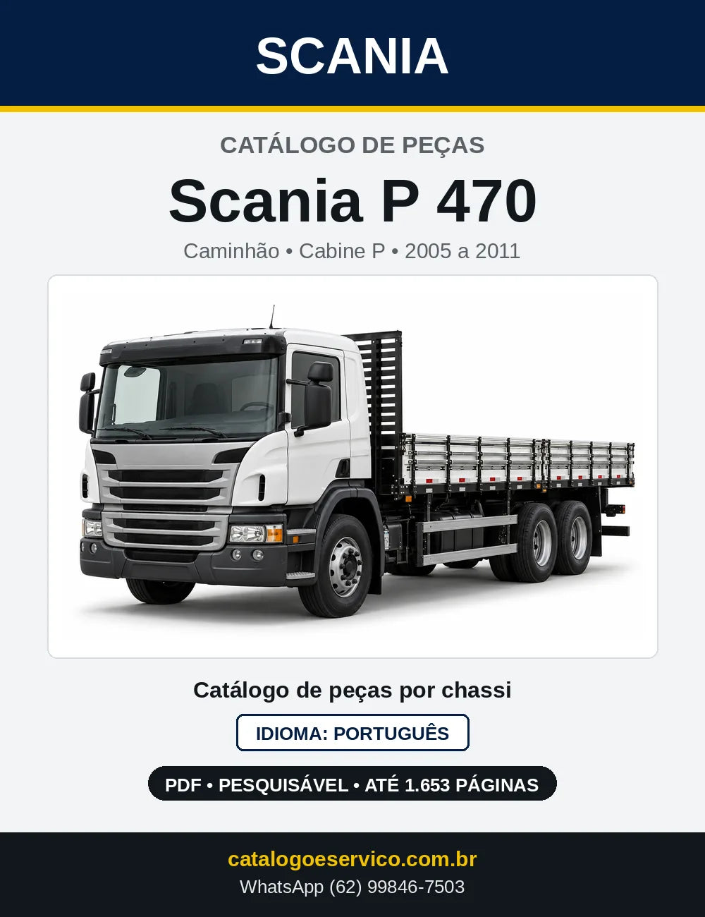 Capa do Catálogo de Peças Scania P 470 em PDF