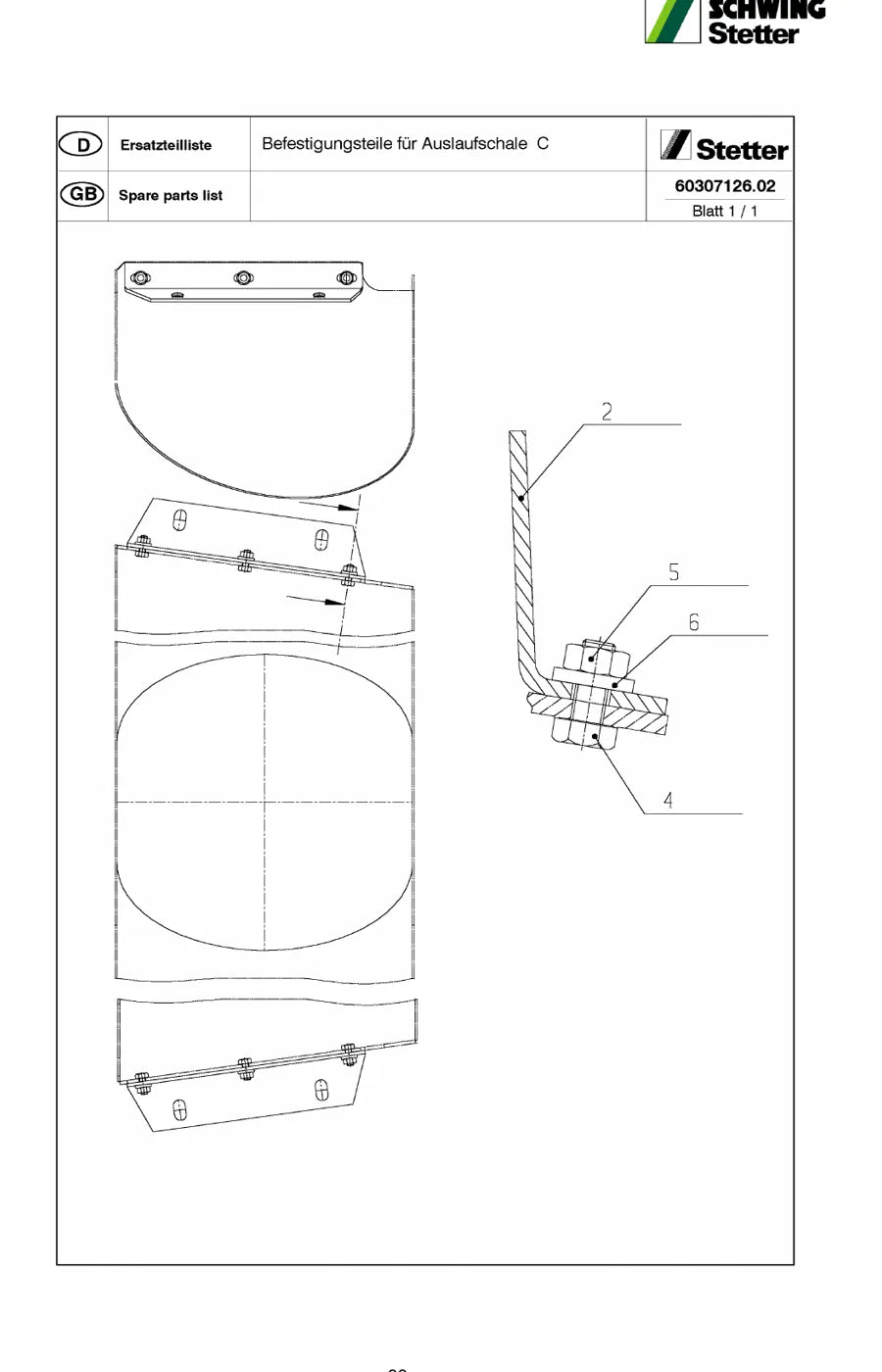 Catálogo de Peças Schwing Stetter AM 8 FHC — Autobetoneira 8 m³, PT/EN — página 1 do documento