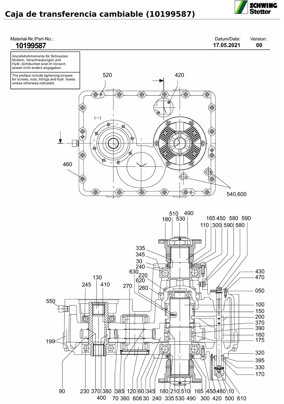 Catálogo de Peças Schwing Stetter SPL 2000 GB — Bomba de Concreto Estacionária — página 3 do documento
