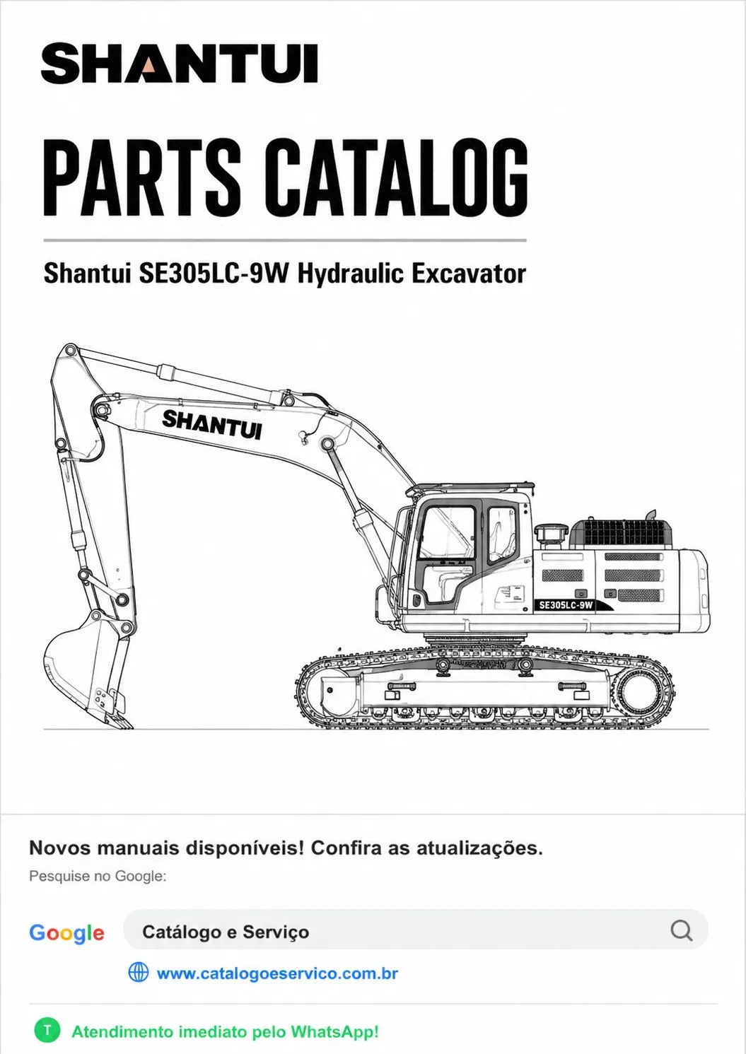 Catálogo de Peças SE305LC-9W Shantui Escavadeira Hidráulica
