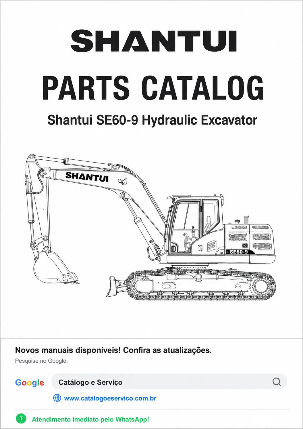 Catálogo de Peças SE60-9 Shantui Escavadeira Hidráulica